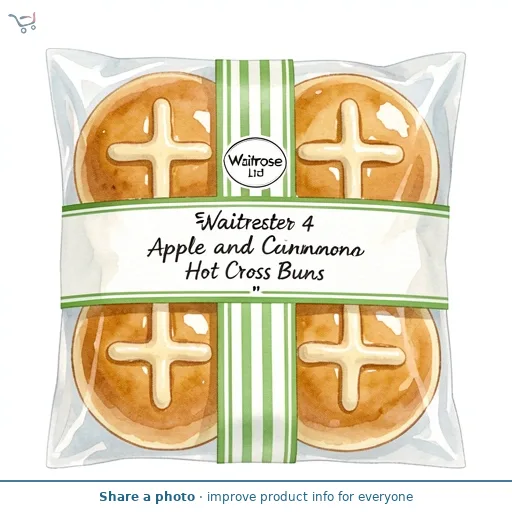 Waitrose Easter 4 Apple and Cinnamon Hot Cross Buns