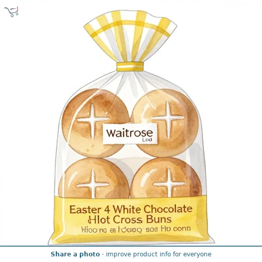 Waitrose Easter 4 White Chocolate & Lemon Hot Cross Buns