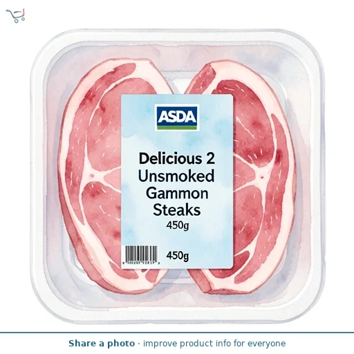 ASDA Delicious 2 Unsmoked Gammon Steaks 450g