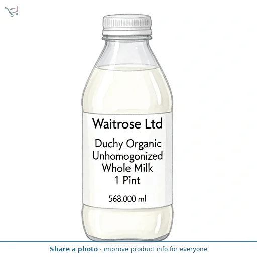 Duchy Organic Unhomogenised Whole Milk 1 Pint