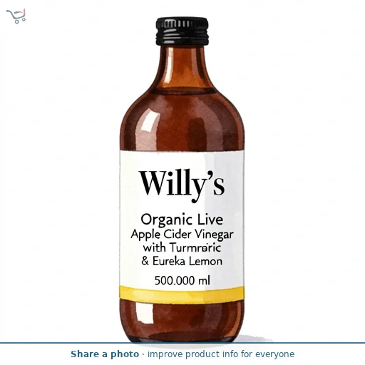 Willy's Organic Live Apple Cider Vinegar with Turmeric & Eureka Lemon