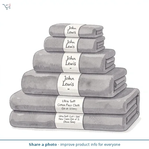 John Lewis Ultra Soft Cotton Face Cloth (Set of 2), Dove Grey