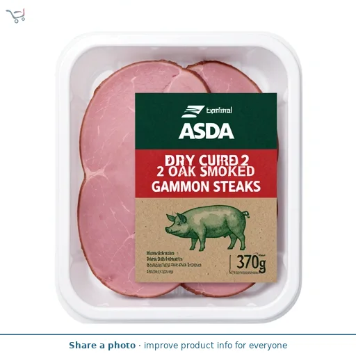 Exceptional by ASDA Dry Cured 2 Oak Smoked Gammon Steaks 370g
