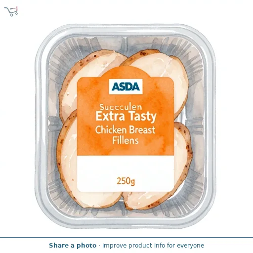 ASDA Succulent Extra Tasty Chicken Breast Fillets 250g