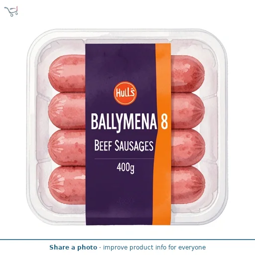 Hull's of Ballymena 8 Beef Sausages 400g