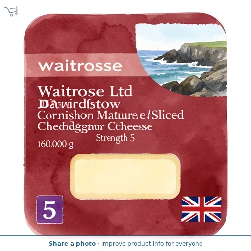 Waitrose Davidstow Cornish Mature Sliced Cheddar Cheese Strength 5