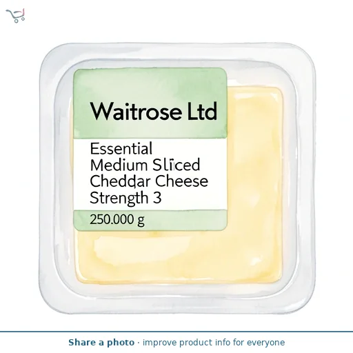 Essential Medium Sliced Cheddar Cheese Strength 3