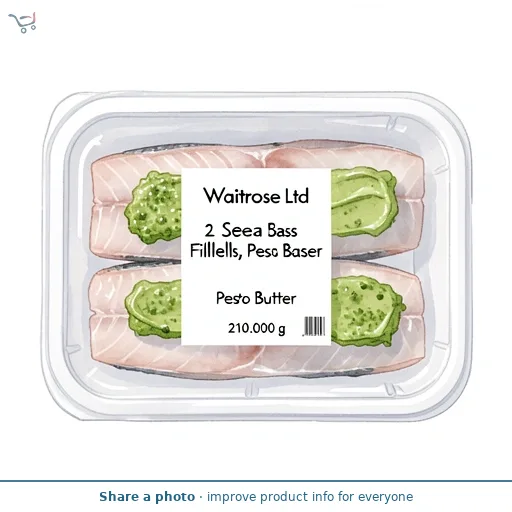 Waitrose 2 Sea Bass Fillets, Pesto Butter