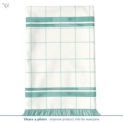 John Lewis ANYDAY Check Terry Cotton Tea Towel, Soft Teal