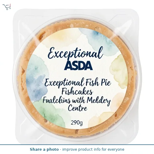 Exceptional by ASDA Exceptional Fish Pie Fishcakes with Melting Cheddar Centre 290g
