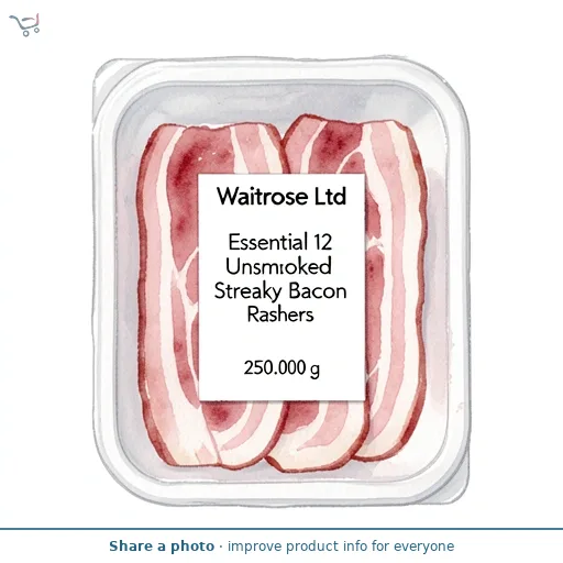 Essential 12 Unsmoked Streaky Bacon Rashers