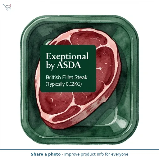 Exceptional by ASDA Aberdeen Angus Grass & Forage Fed Fillet Steak (Typically 0.22kg)