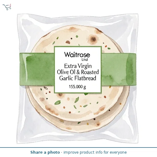 Waitrose Extra Virgin Olive Oil & Roasted Garlic Flatbread