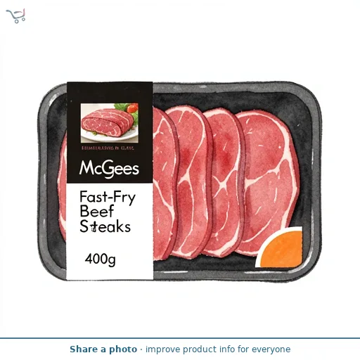 McGees Fast-Fry Beef Steaks 400g