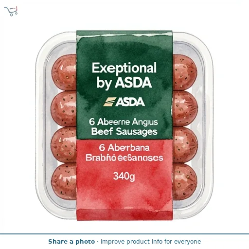 Exceptional by ASDA 6 Aberdeen Angus Beef Sausages 340g