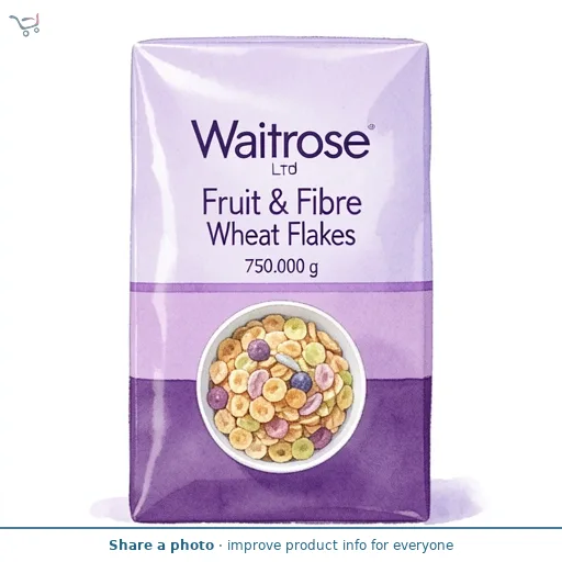 Waitrose Fruit & Fibre Wheat Flakes 750g