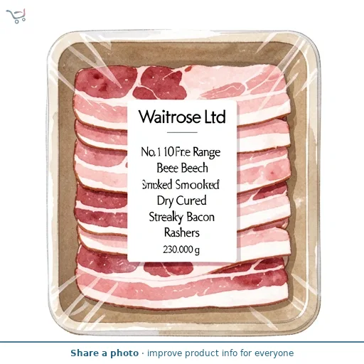 No.1 10 Free Range Beech Smoked Dry Cured Streaky Bacon Rashers