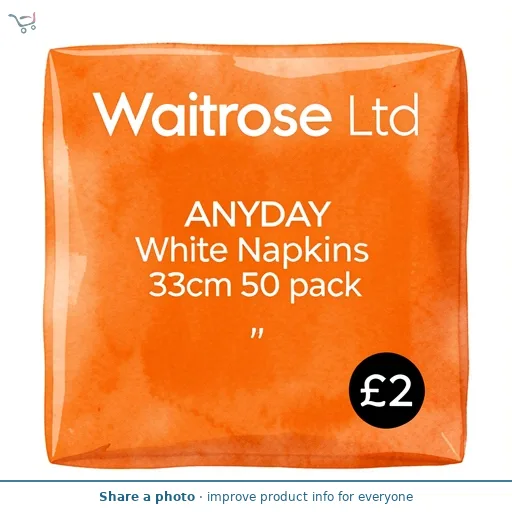 ANYDAY White Napkins 33cm 50 pack