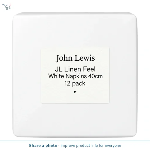 JL Linen Feel White Napkins 40cm 12 pack
