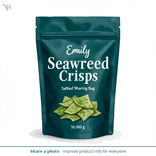 Emily Seaweed Crisps Salted Sharing Bag