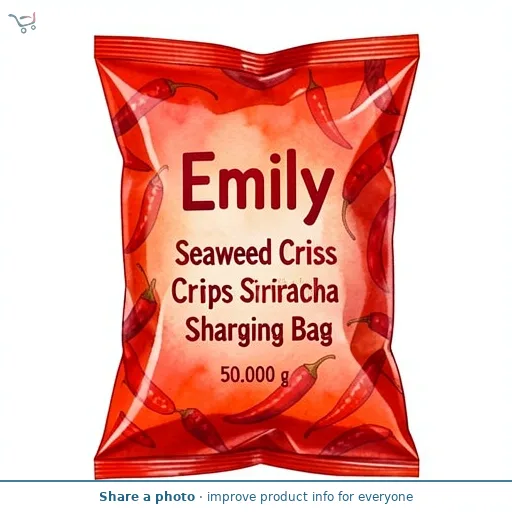 Emily Seaweed Crisps Sriracha Sharing Bag