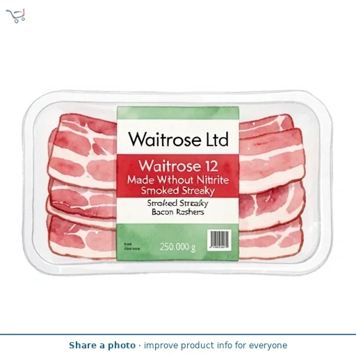 Waitrose 12 Made Without Nitrite Smoked Streaky Bacon Rashers