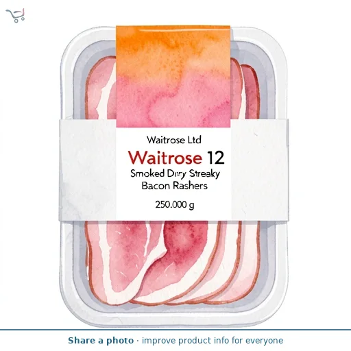 Waitrose 12 Smoked Dry Cured Streaky Bacon Rashers