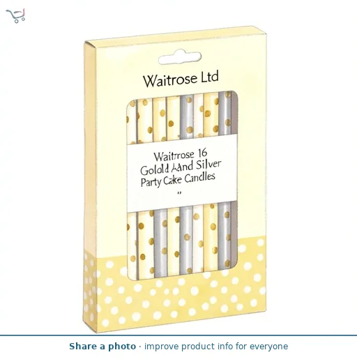 Waitrose 16 Gold And Silver Party Cake Candles