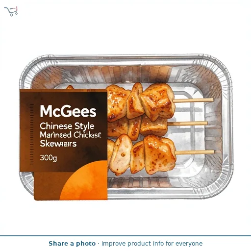 McGees Chinese Style Marinated Chicken Breast Skewers 300g