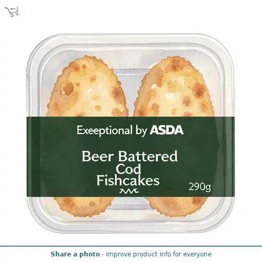 Exceptional by ASDA Beer Battered Cod Fishcakes 290g