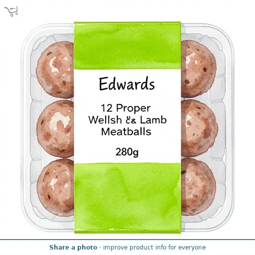 Edwards 12 Proper Welsh Lamb Meatballs 280g