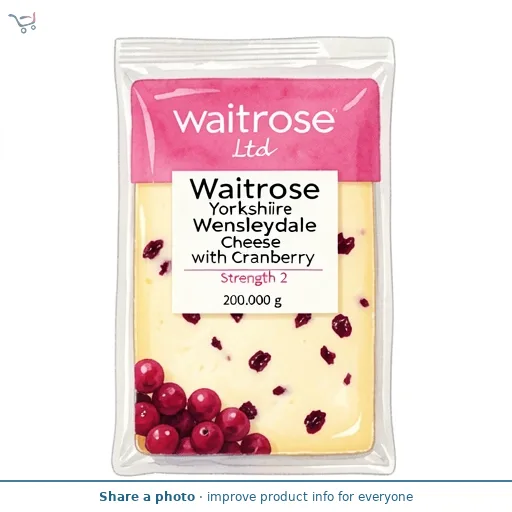 Waitrose Yorkshire Wensleydale Cheese with Cranberry Strength 2