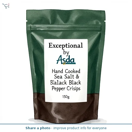 Exceptional by Asda Hand Cooked Sea Salt & Black Pepper Crisps 150g