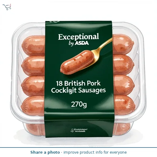 Exceptional by ASDA 18 British Pork Cocktail Sausages 270g