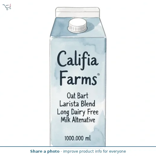 Califia Farms Oat Barista Blend Long Life Dairy Free Milk Alternative