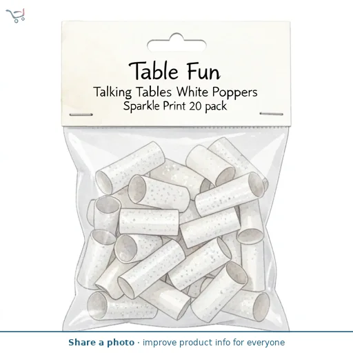 Talking Tables White Poppers Sparkle Print 20 pack