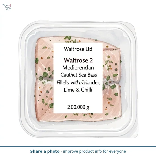 Waitrose 2 Mediterranean Caught Sea Bass Fillets with Coriander, Lime & Chilli