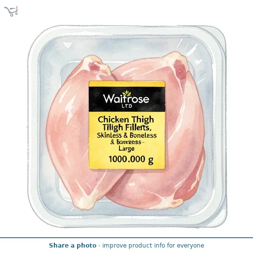 Waitrose Chicken Thigh Fillets, Skinless & Boneless - Large