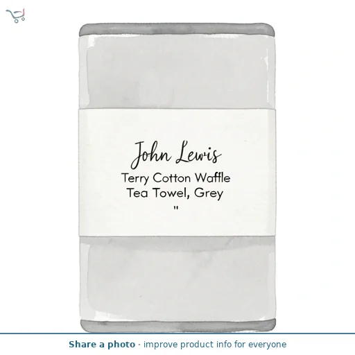 John Lewis Terry Cotton Waffle Tea Towel, Grey