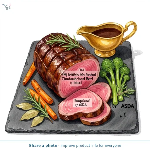 Exceptional by ASDA (16) British Chateaubriand Beef Fillet Joint