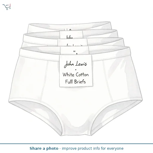 John Lewis White Cotton Full Briefs