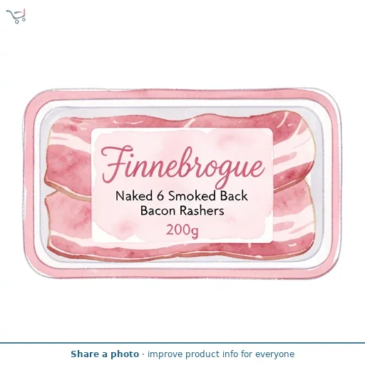 Finnebrogue Naked 6 Smoked Back Bacon Rashers 200g