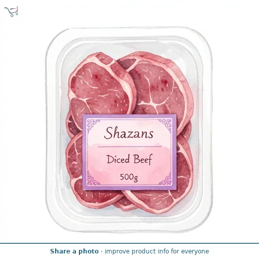 Shazans Diced Beef 500g