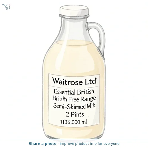 Essential British Free Range Semi-Skimmed Milk 2 Pints