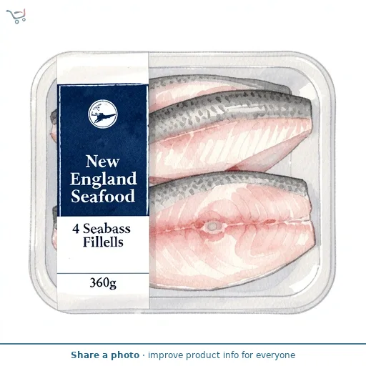 New England Seafood 4 Seabass Fillets 360g