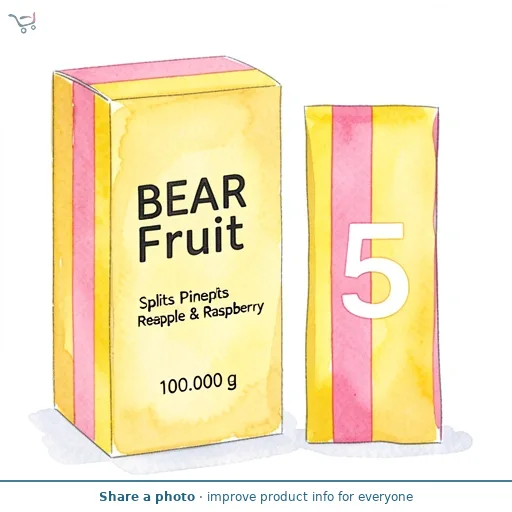 BEAR Fruit Splits Pineapple & Raspberry 5x20g