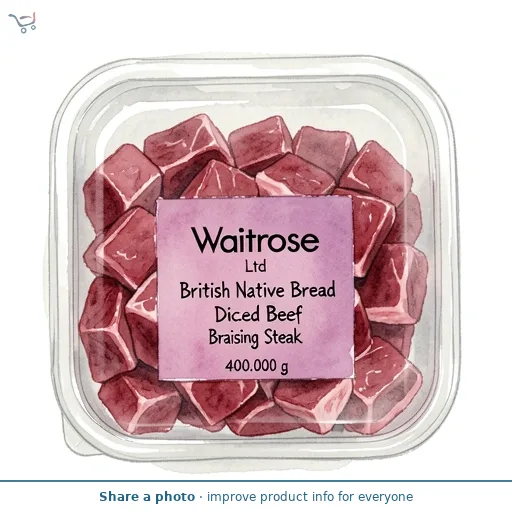 Waitrose British Native Breed Diced Beef Braising Steak