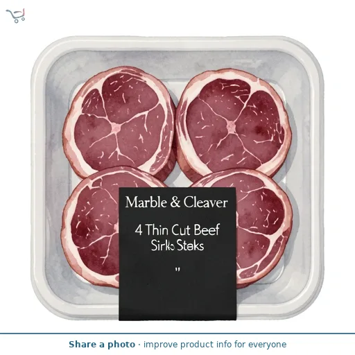 Marble & Cleaver 4 Thin Cut Beef Sirloin Steaks