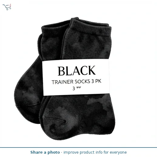BLACK TRAINER SOCKS 3 PK