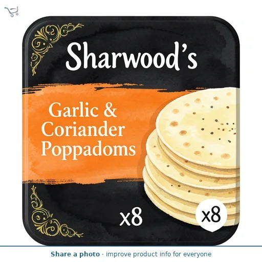 Sharwood's Garlic & Coriander Poppadoms